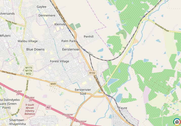 Map location of Eerste River